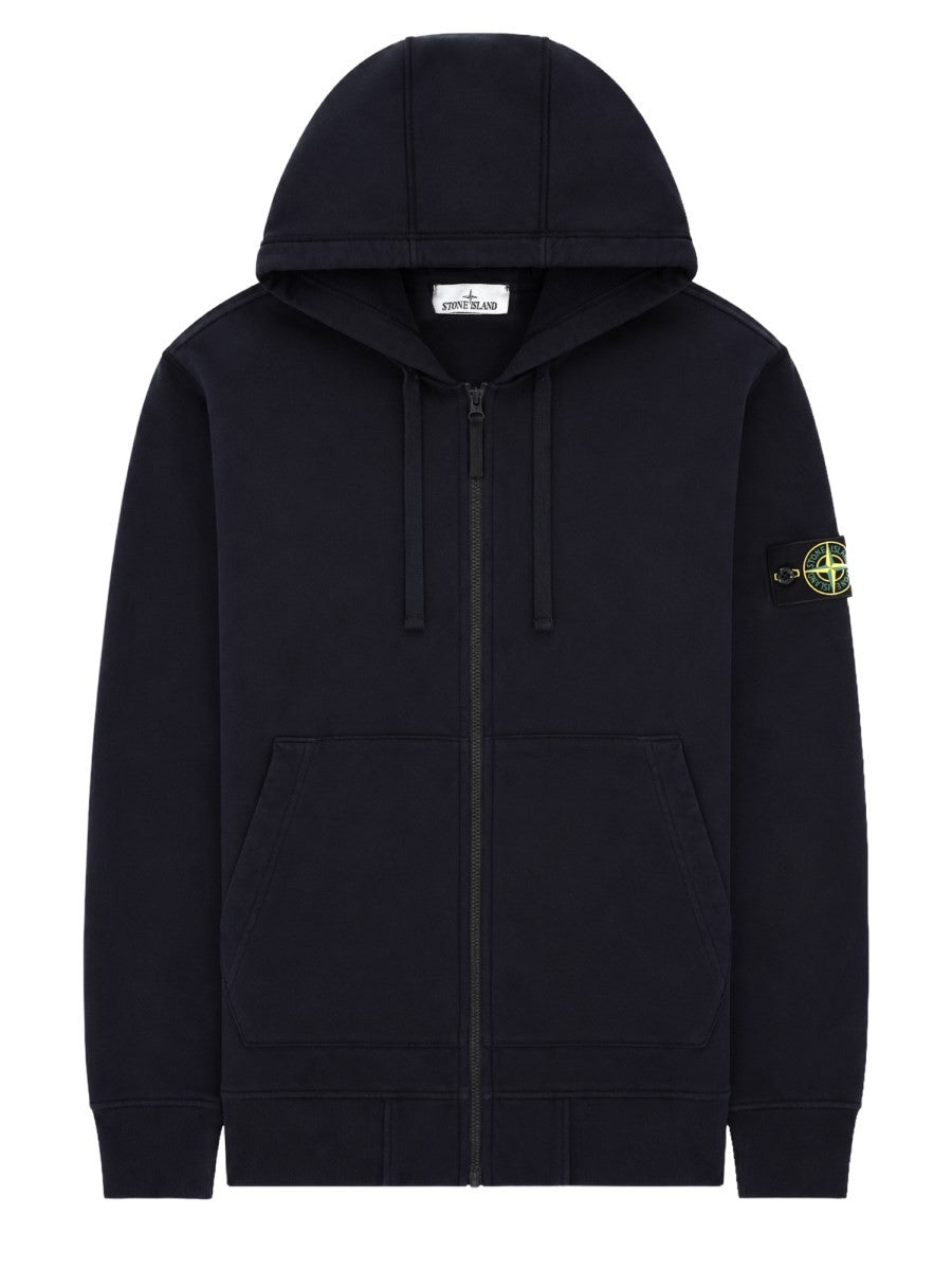 Stone Island Men's Felpa Con Cappuccio Blue
