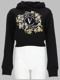 Versace Jeans Couture Women's Felpa Con Emblema Barocco Black