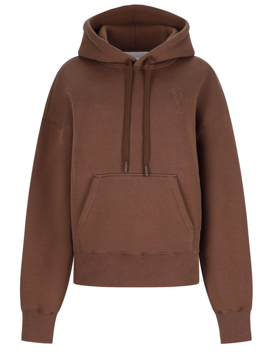 Ami Paris Women's Hoodie Brown