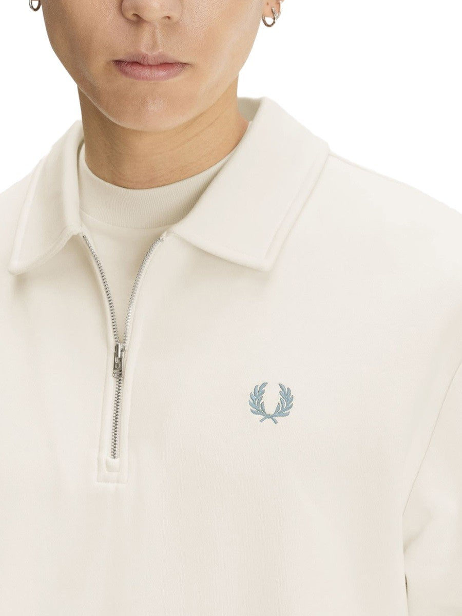 Fred Perry Men's Zip Sweatshirt White, view 3