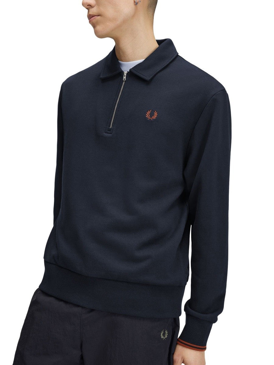 Fred Perry Men's Zip Sweatshirt Blue, view 3