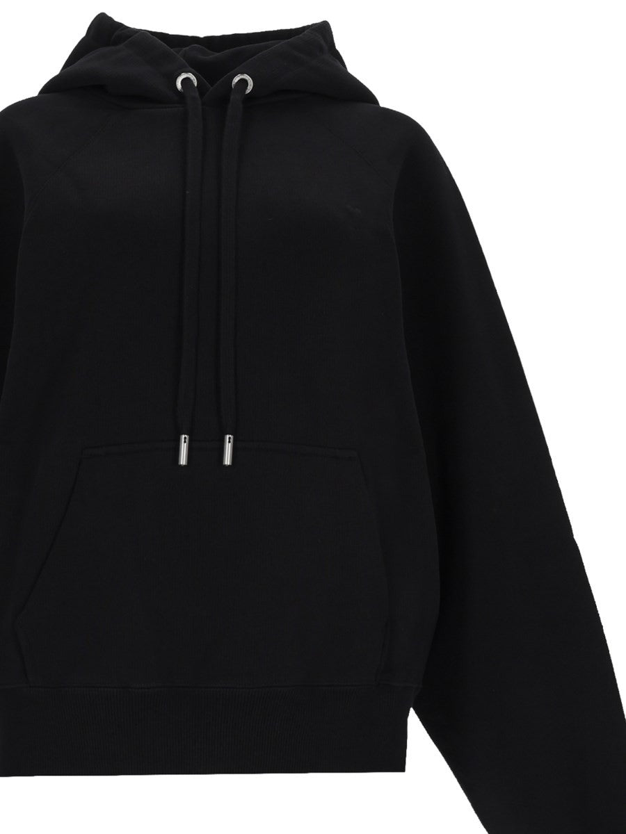 Ami Paris Unisex Felpa Con Ricamato Black