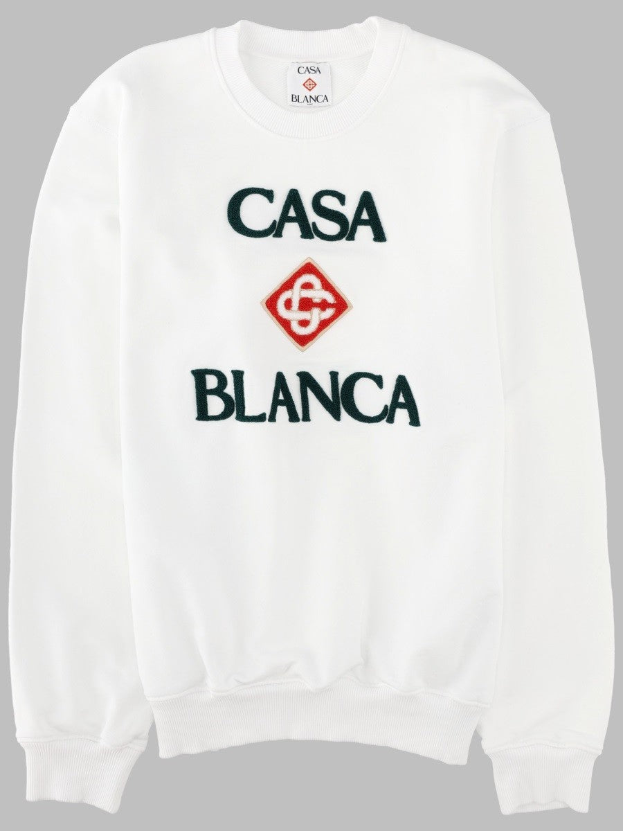Casablanca Men's Felpa Con Ricamato White