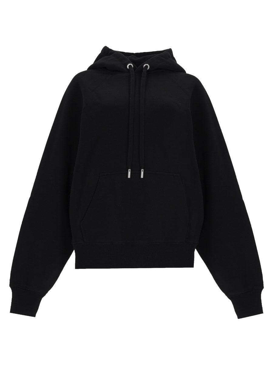 Ami Paris Unisex Felpa Con Ricamato Black