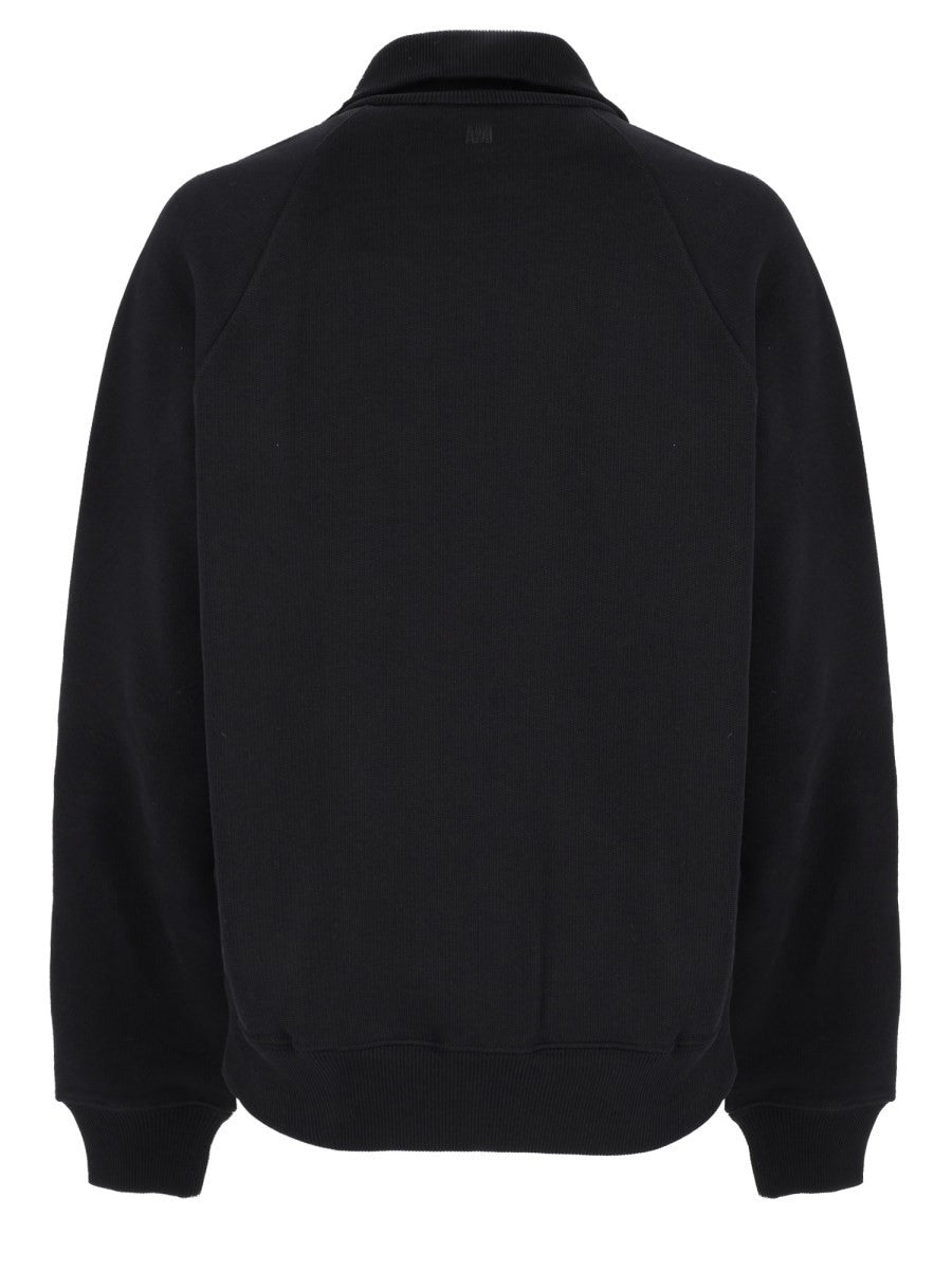 Ami Paris Unisex Embroidered Sweatshirt Black, view 2