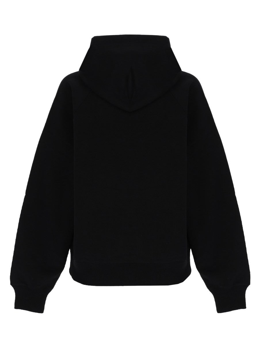 Ami Paris Unisex Felpa Con Ricamato Black