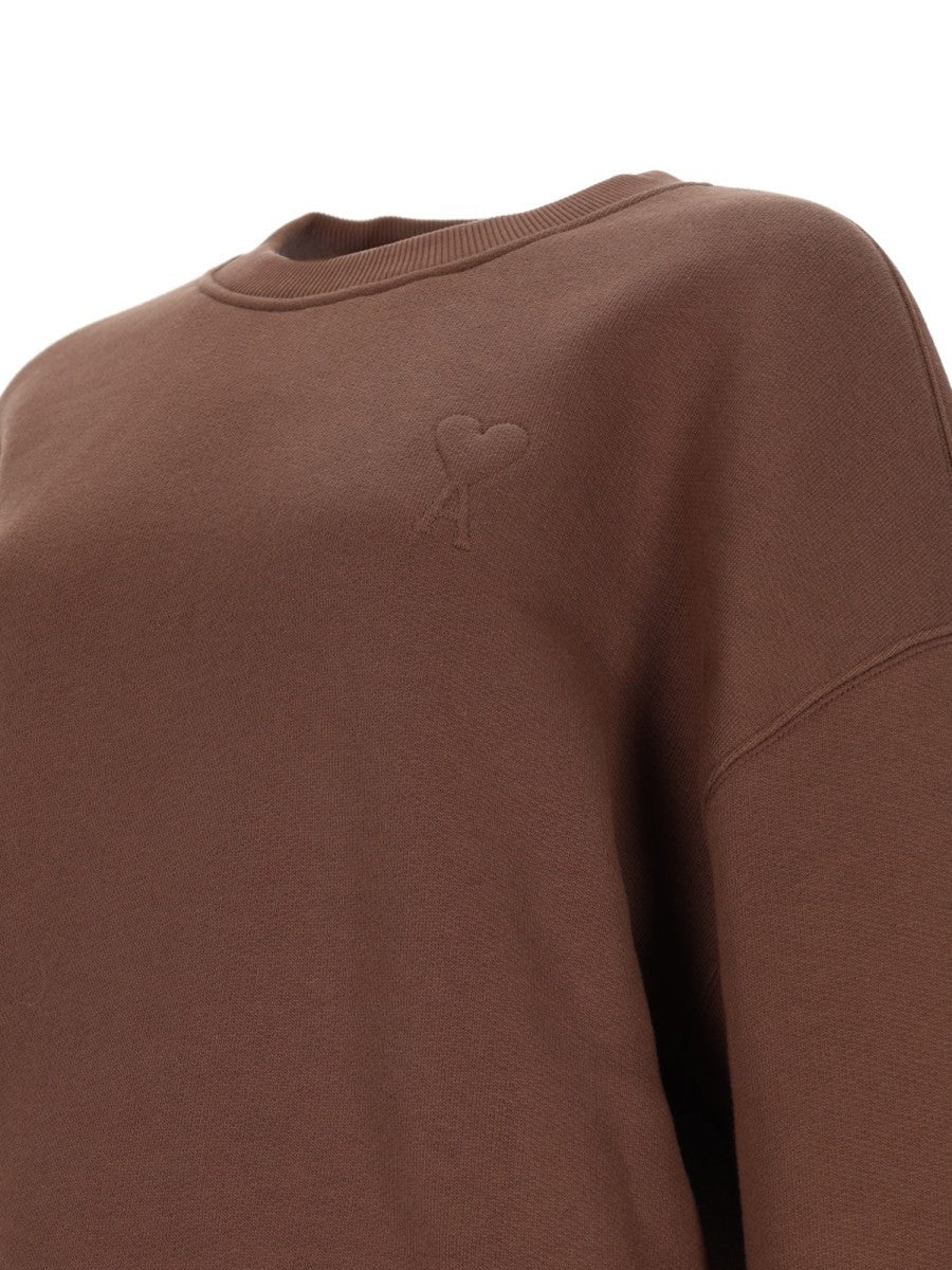 Ami Paris Women's Sweatshirt Brown, view 3
