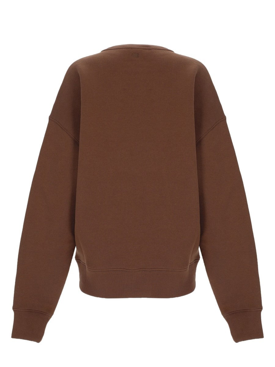 Ami Paris Women's Sweatshirt Brown, view 2