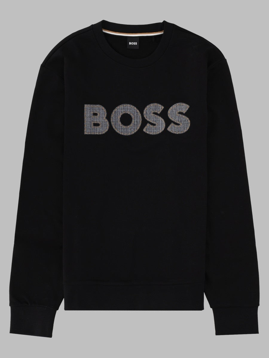 BOSS Men's Felpa Con Black