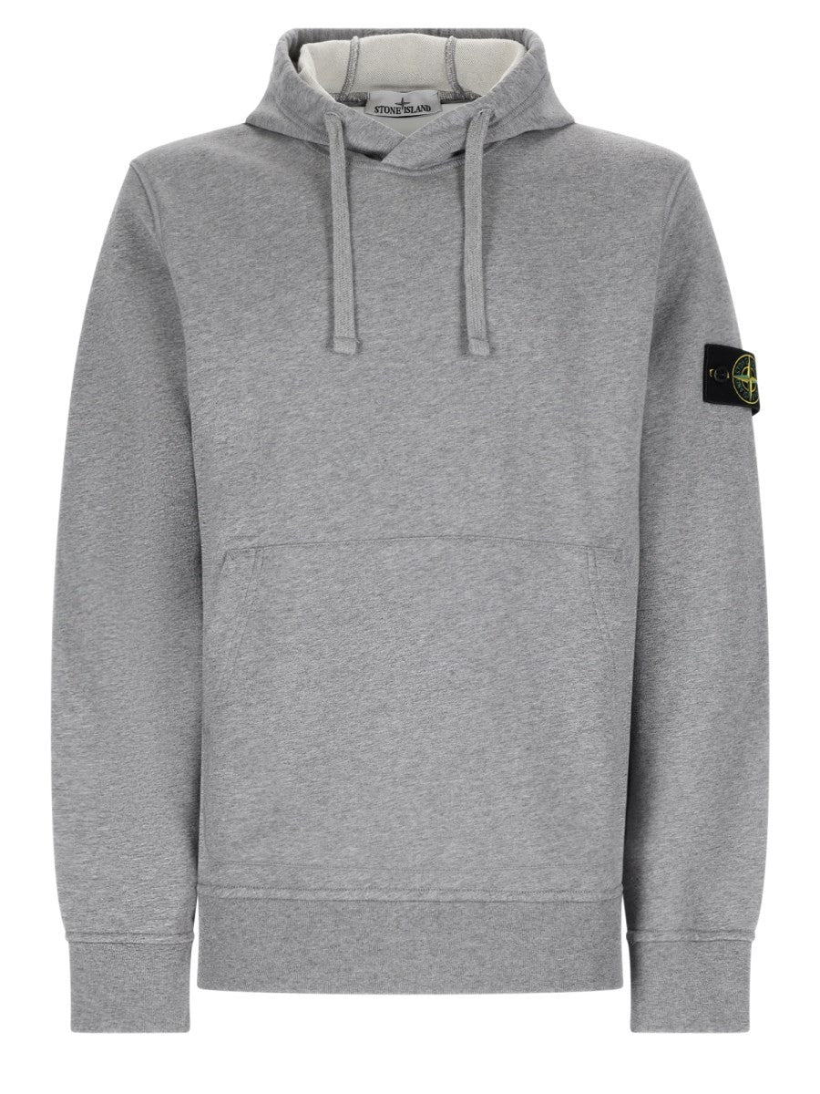 Stone Island Men's Felpa Con Patch Cappuccio Grey