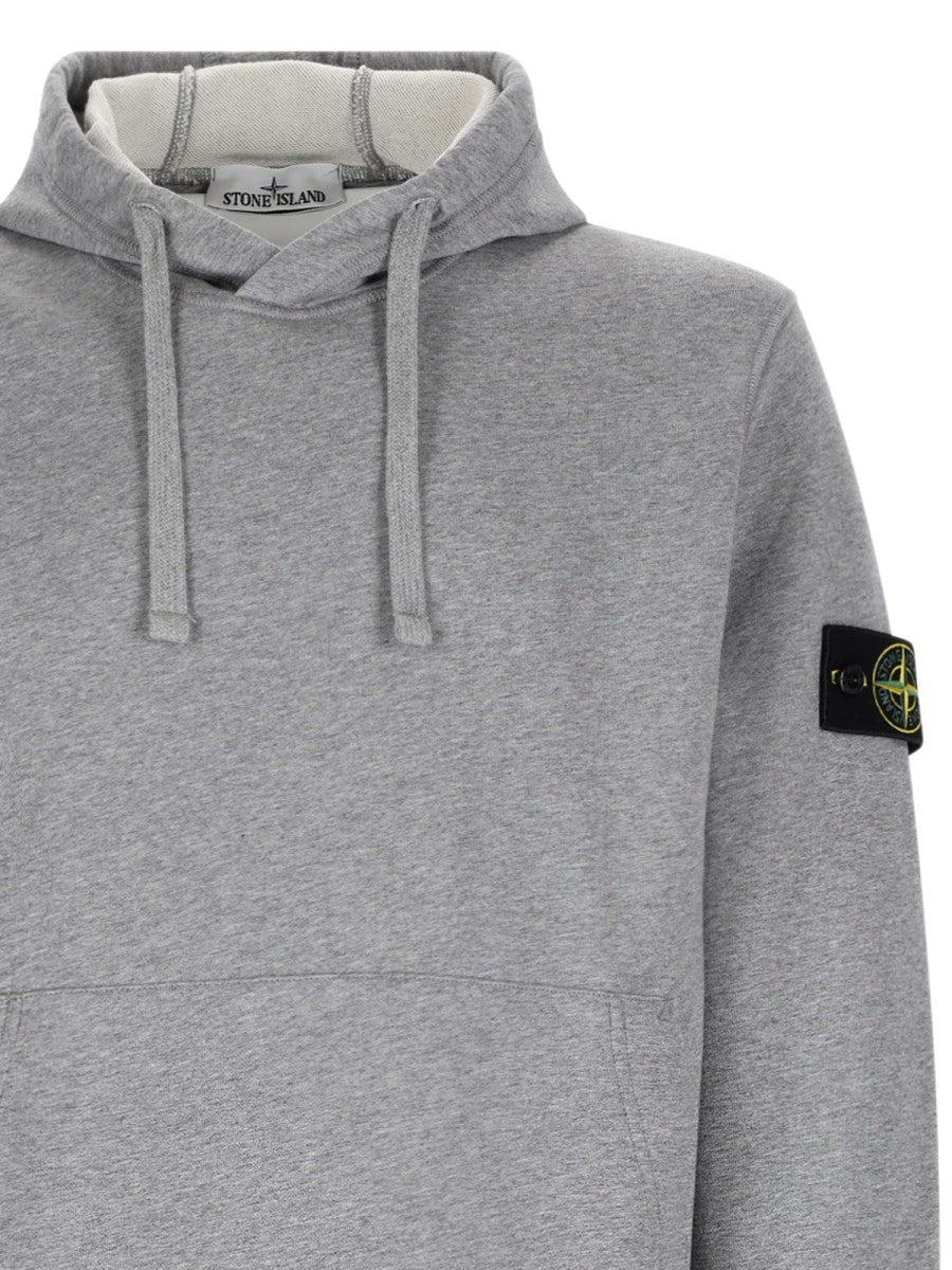 Stone Island Men's Felpa Con Patch Cappuccio Grey