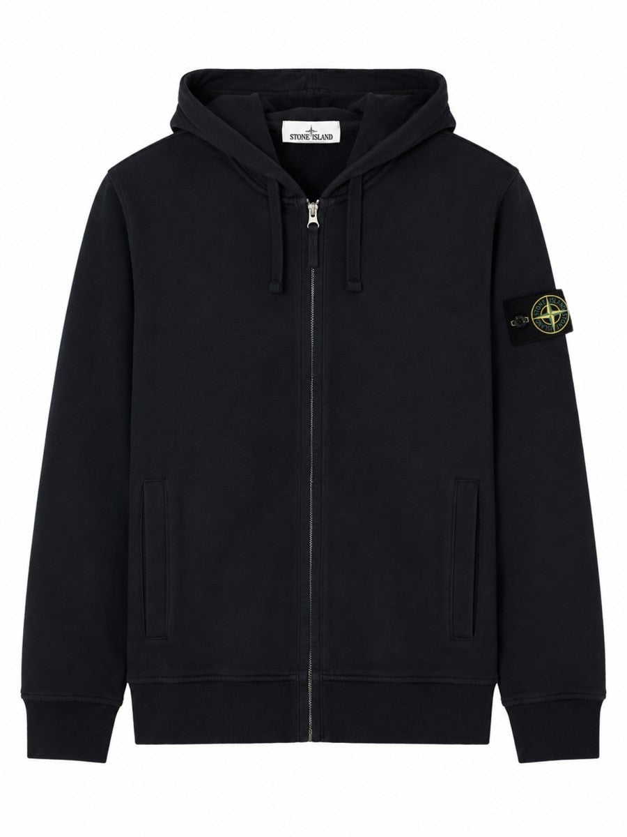 Stone Island Men's Felpa Con Patch Zip Blue