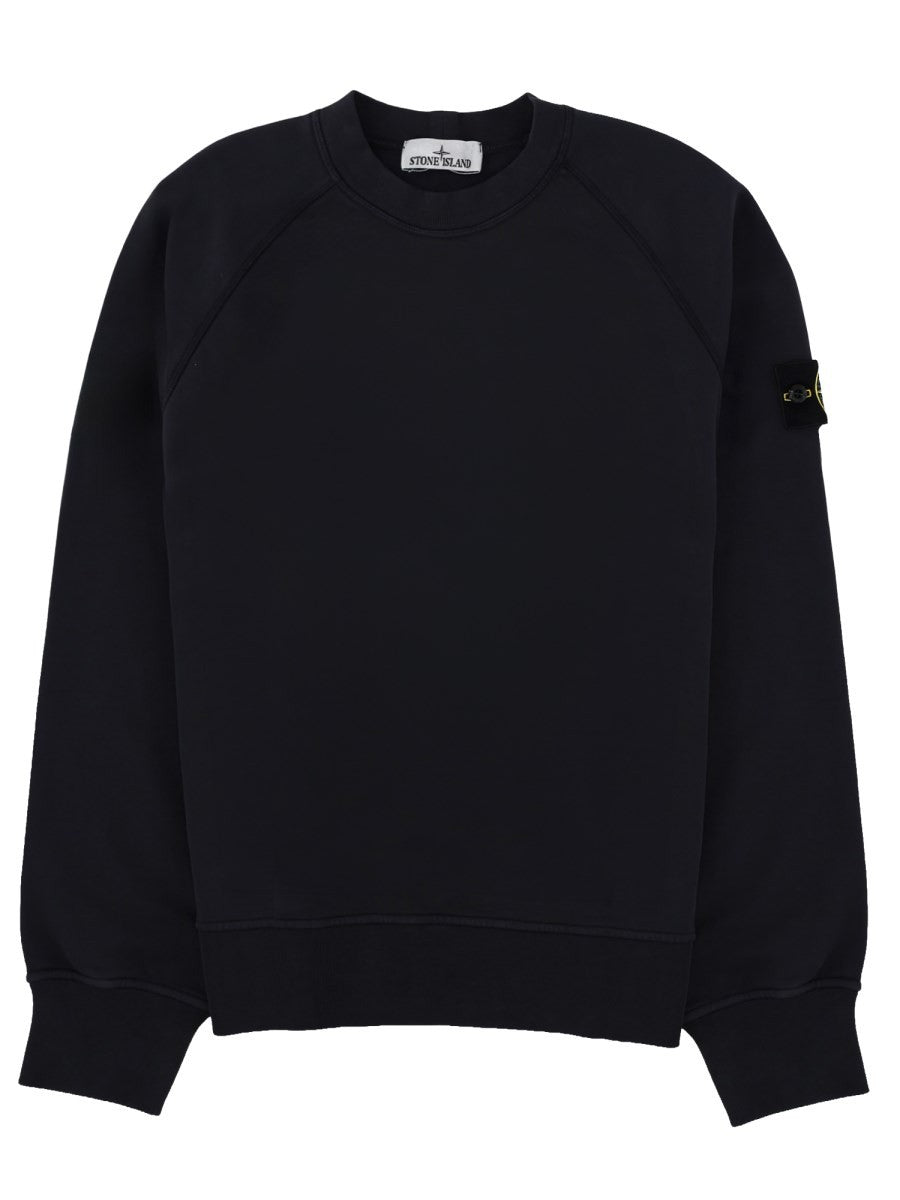 Stone Island Men's Felpa Con Patch Blue