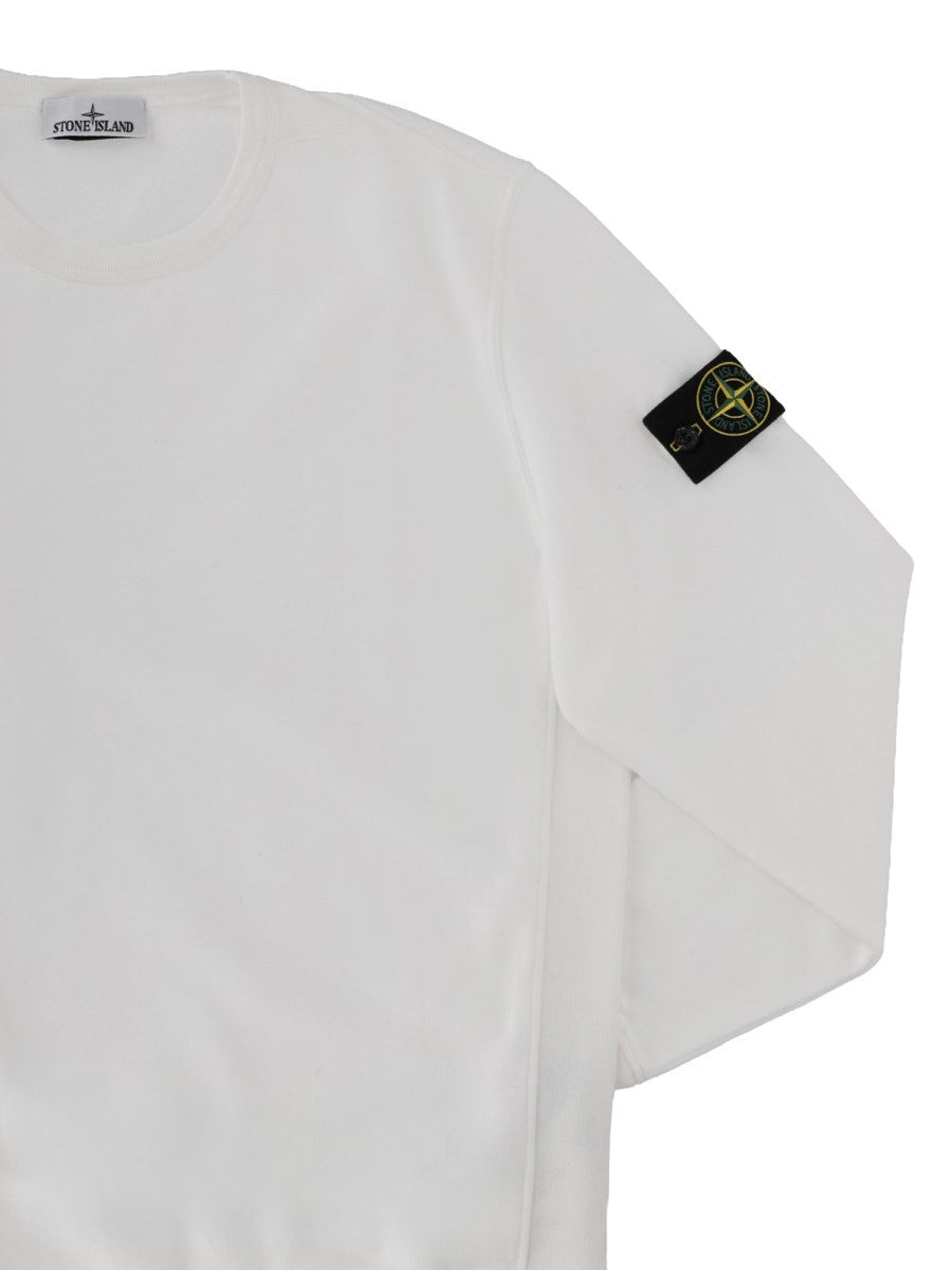 Stone Island Men's Felpa Con Patch White