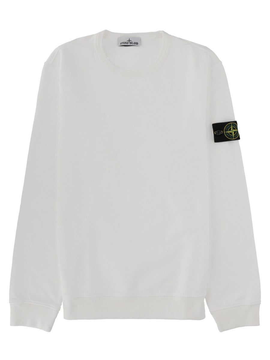 Stone Island Men's Felpa Con Patch White