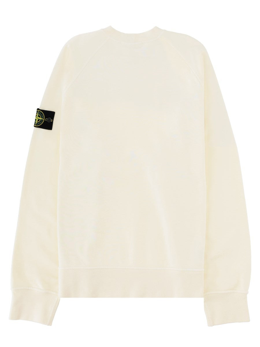 Stone Island Men's Felpa Con Patch White