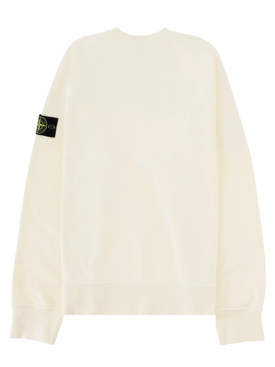 Stone Island Men's Sweatshirt with Patch White, view 2