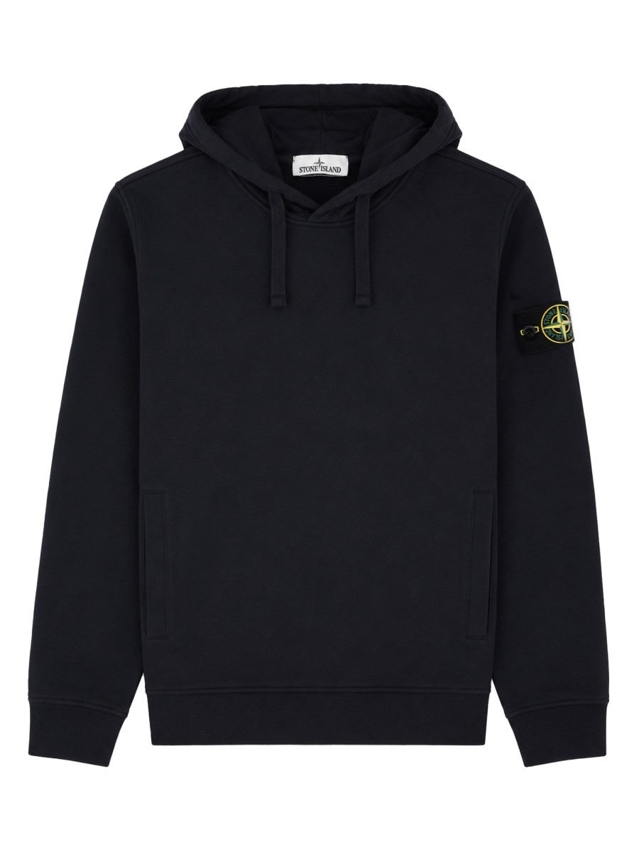 Stone Island Men's Felpa Con Patch Blue