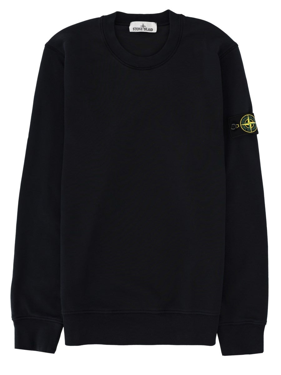 Stone Island Men's Felpa Con Patch Blue