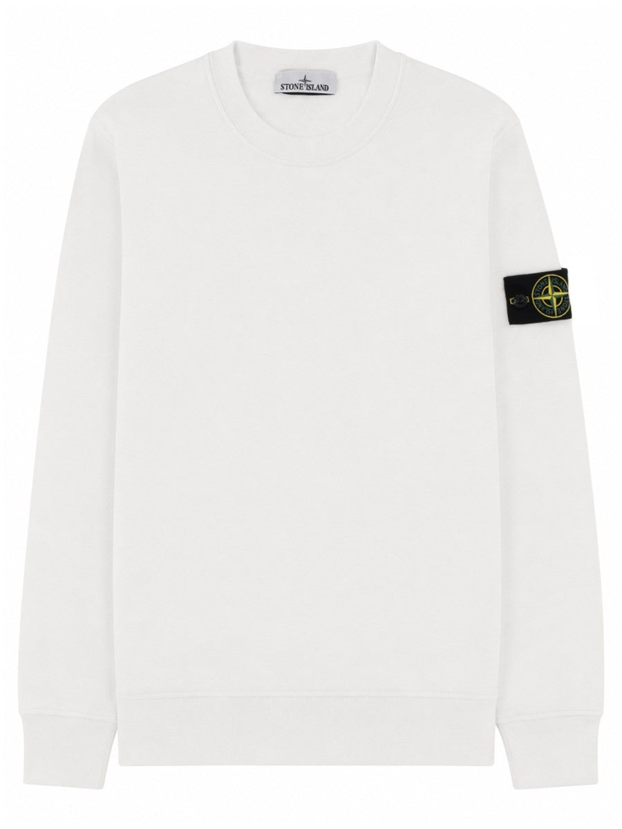 Stone Island Men's Felpa Con Patch White