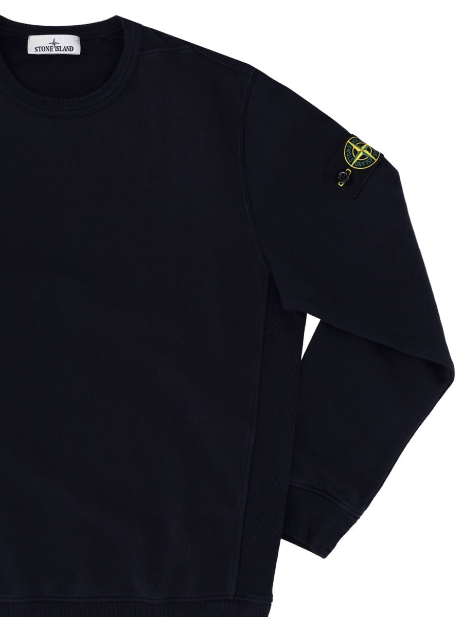 Stone Island Men's Felpa Con Patch Blue
