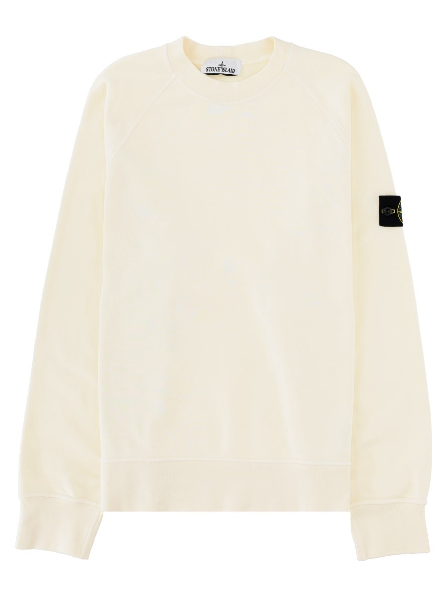 Stone Island Men's Felpa Con Patch White