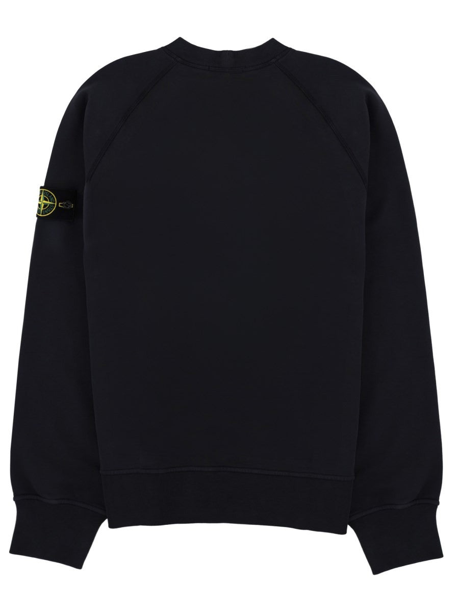 Stone Island Men's Felpa Con Patch Blue