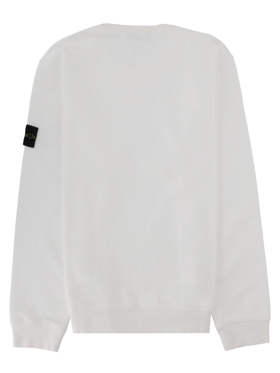 Stone Island Men's Felpa Con Patch White