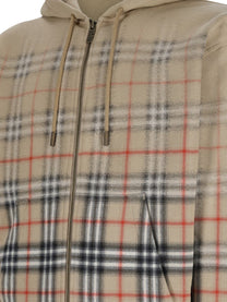 Burberry Men's Felpa Con Stampa Check Beige