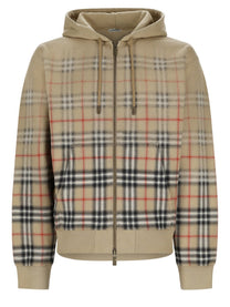 Burberry Men's Felpa Con Stampa Check Beige