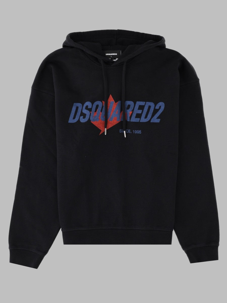 Dsquared2 Men's Felpa Con Stampa Black