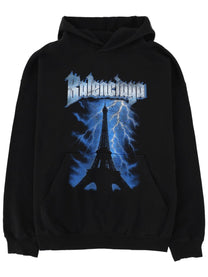 Balenciaga Men's Felpa Con Stampa Black
