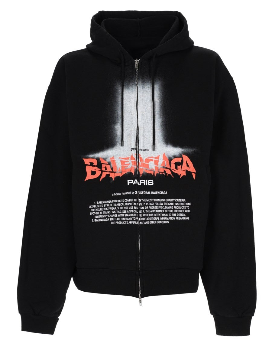 Balenciaga Men's Printed Sweatshirt Black