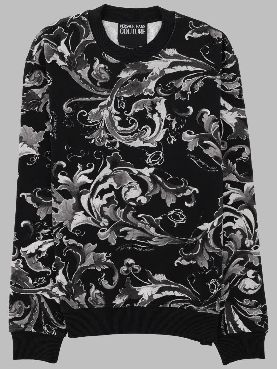 Versace Jeans Couture Men's Felpa Con Stampa Black