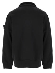 Stone Island Men's Sweatshirt with Zip Short Patch Black, view 2