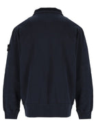 Stone Island Men's Sweatshirt with Zip Short Patch Blue, view 2
