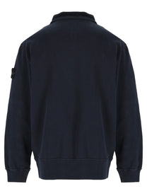 Stone Island Men's Sweatshirt with Zip Short Patch Blue, view 2