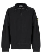 Stone Island Men's Sweatshirt with Zip Short Patch Black