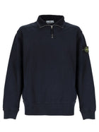 Stone Island Men's Sweatshirt with Zip Short Patch Blue