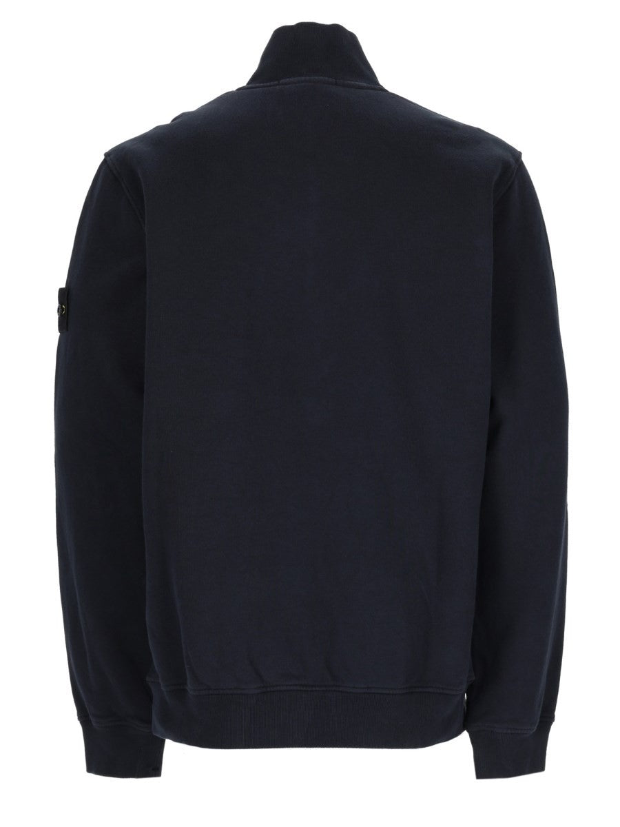 Stone Island Men's Felpa Con Zip Corta Blue
