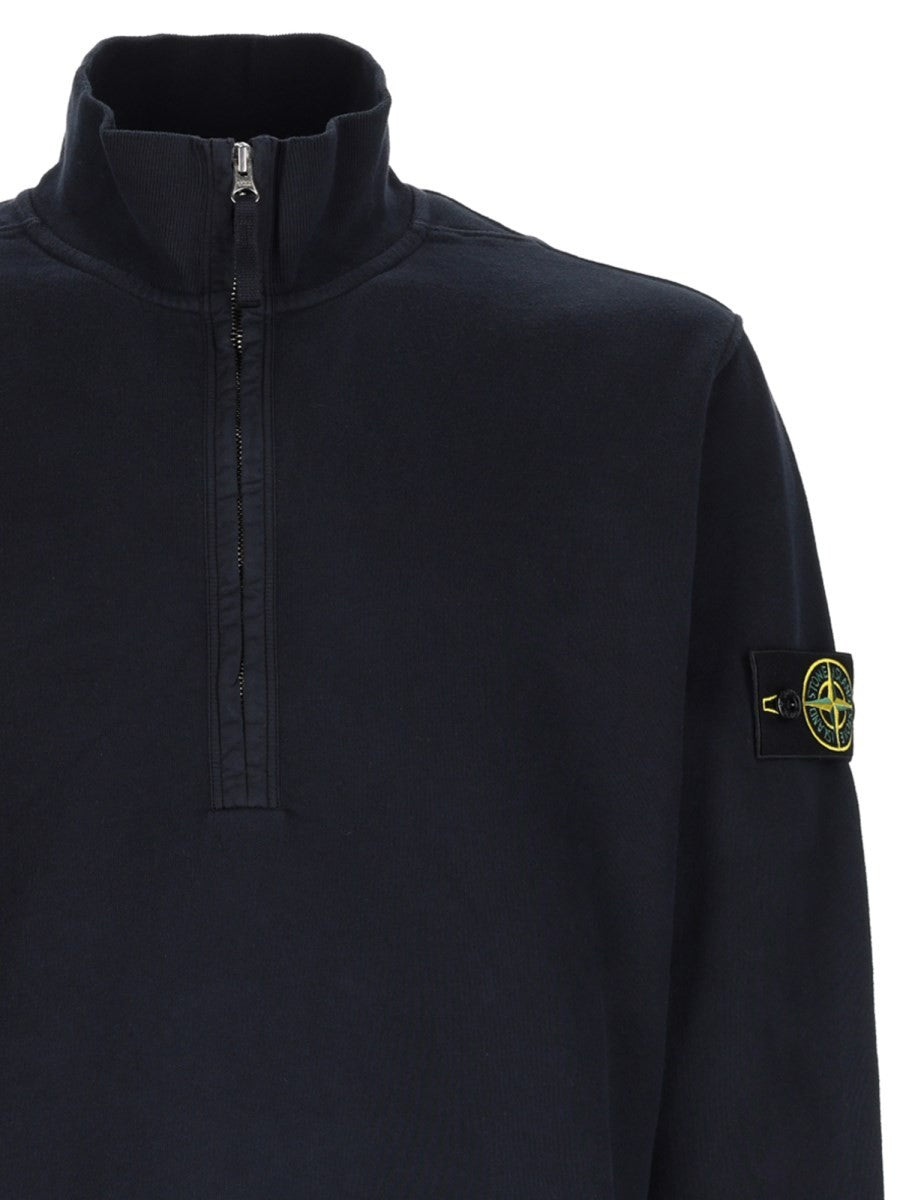 Stone Island Men's Felpa Con Zip Corta Blue