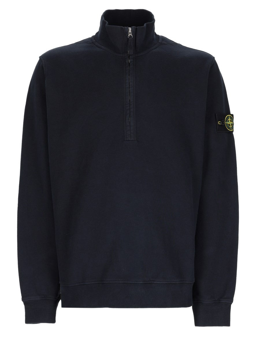 Stone Island Men's Felpa Con Zip Corta Blue