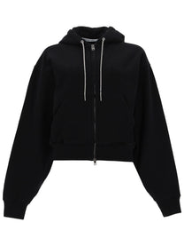 alexanderwang Women's Felpa Con Zip Cappuccio Black