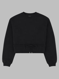 Dries Van Noten Women's Felpa Cropped Con Coulisse Black