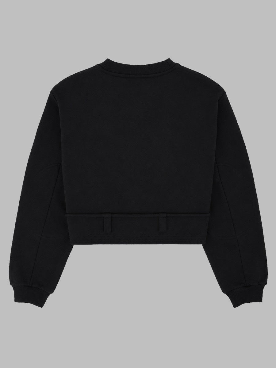 Dries Van Noten Women's Felpa Cropped Con Coulisse Black