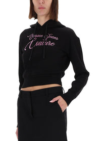 Versace Jeans Couture Women's Felpa Cropped Con Black