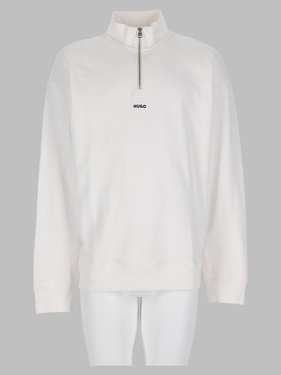 HUGO BOSS Men's Felpa Durty Con White