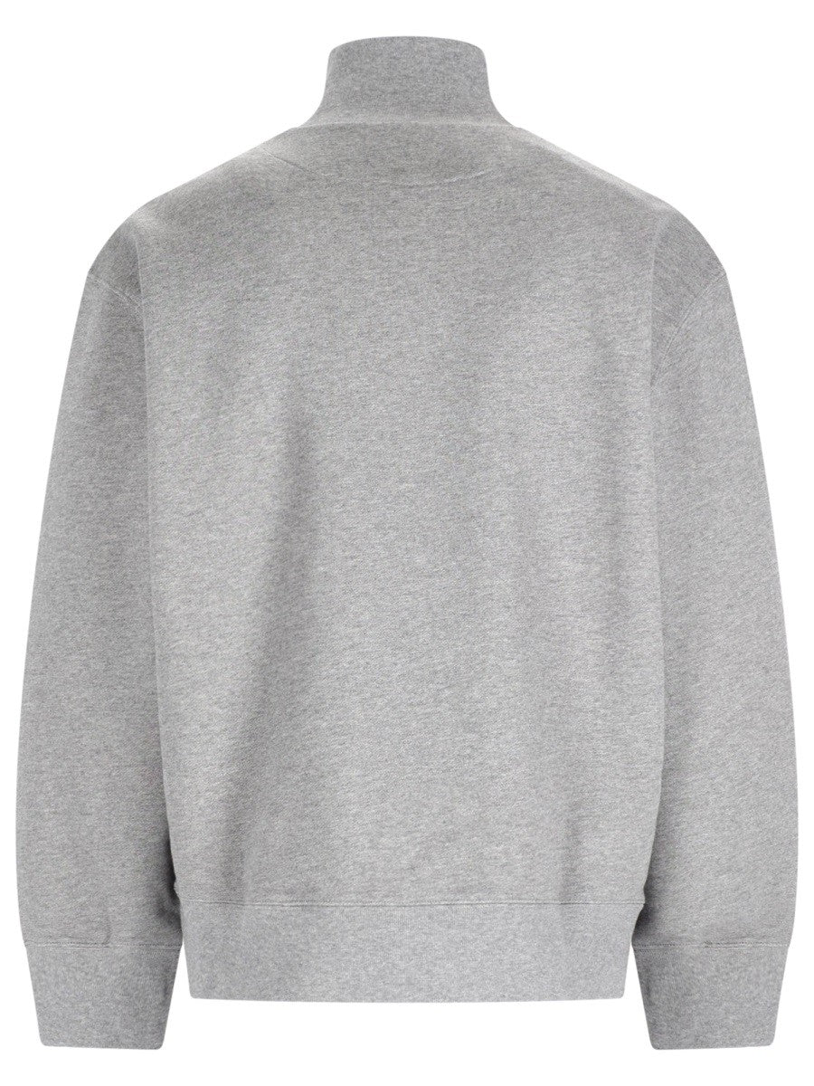 Maison Kitsuné Men's Felpa Fox Head Con Zip Grey