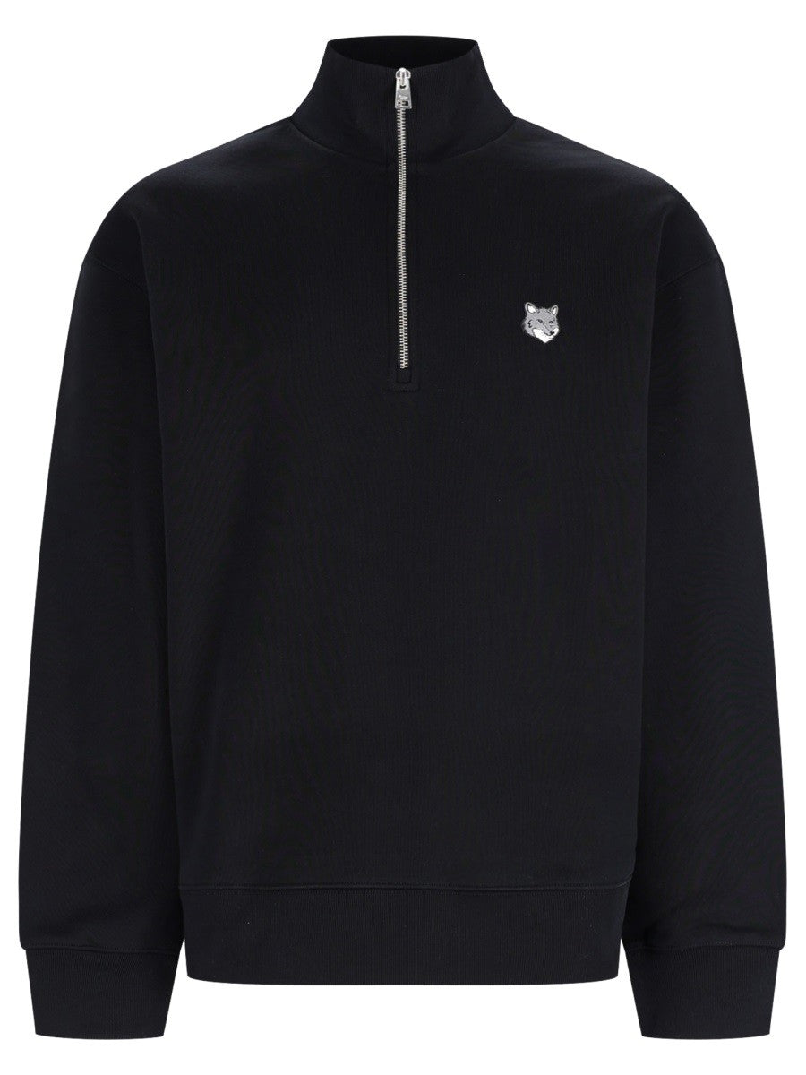Maison Kitsuné Men's Zip Fox Head Sweatshirt Black