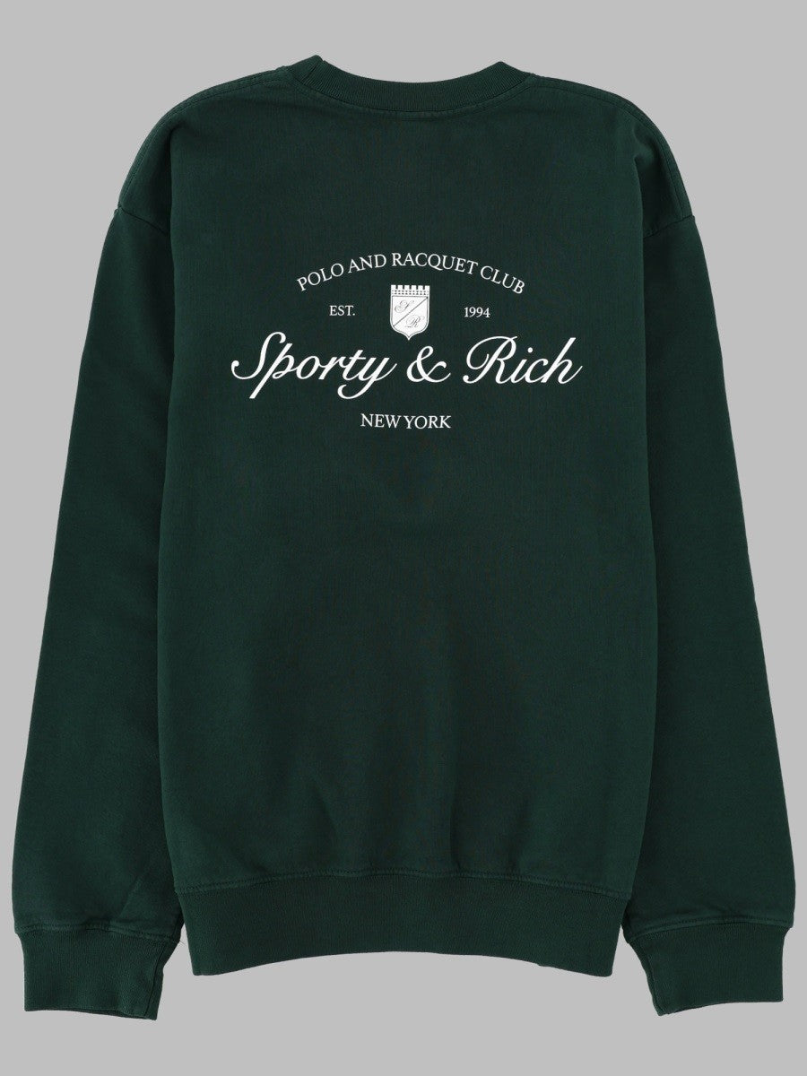 Sporty &amp; Rich Unisex Felpa Girocollo Con Green